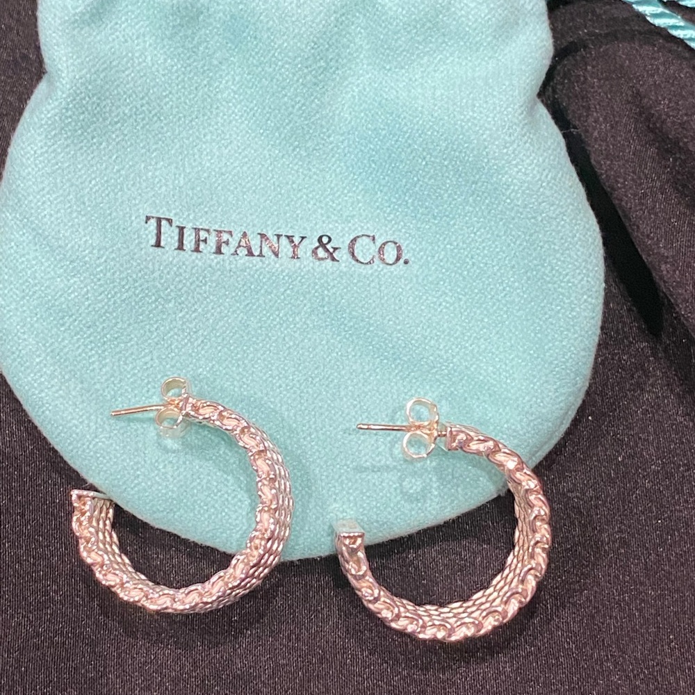 Tiffany & co. Mesh hoop earrings